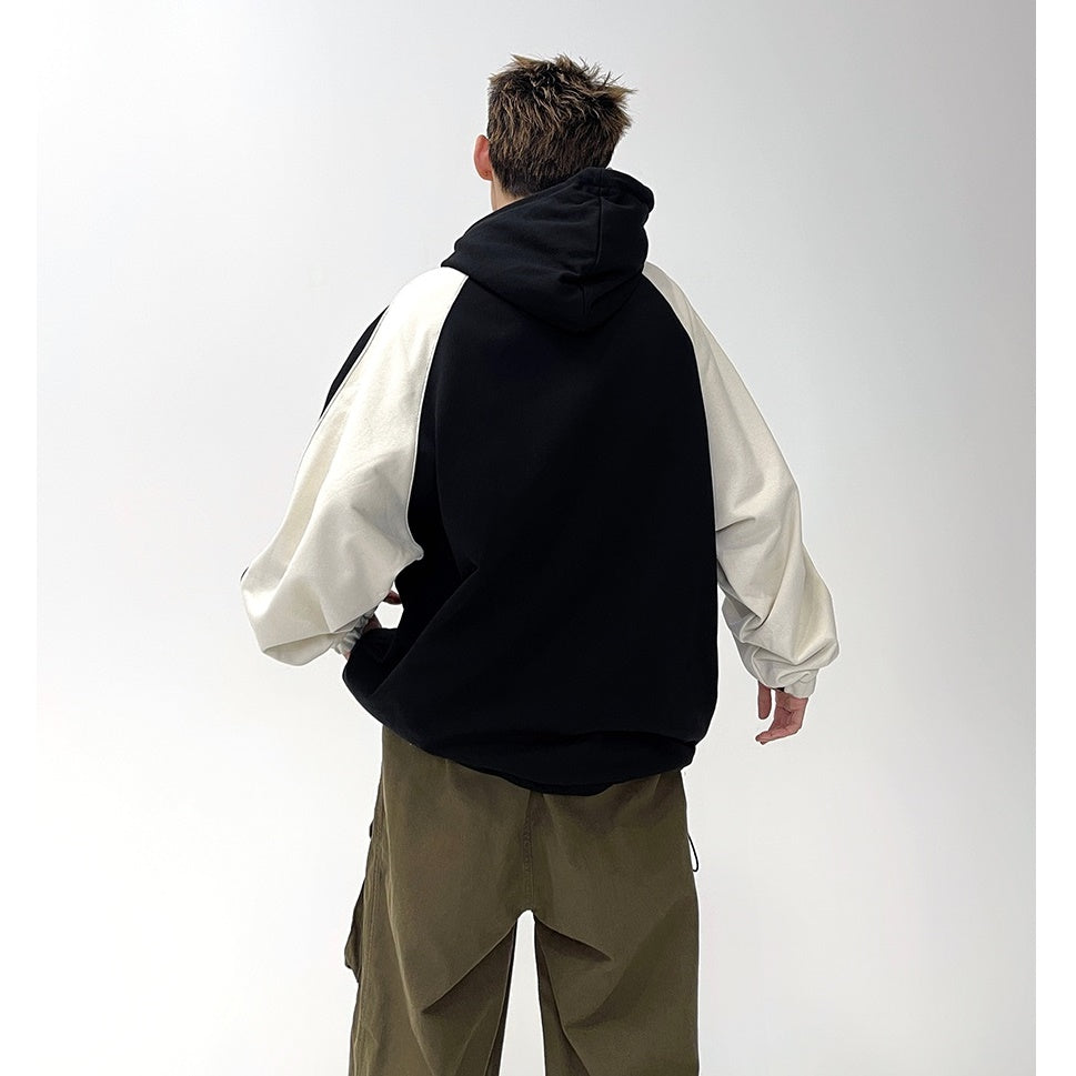 Cut-panel Contrasting Hooded Sweat MB7085