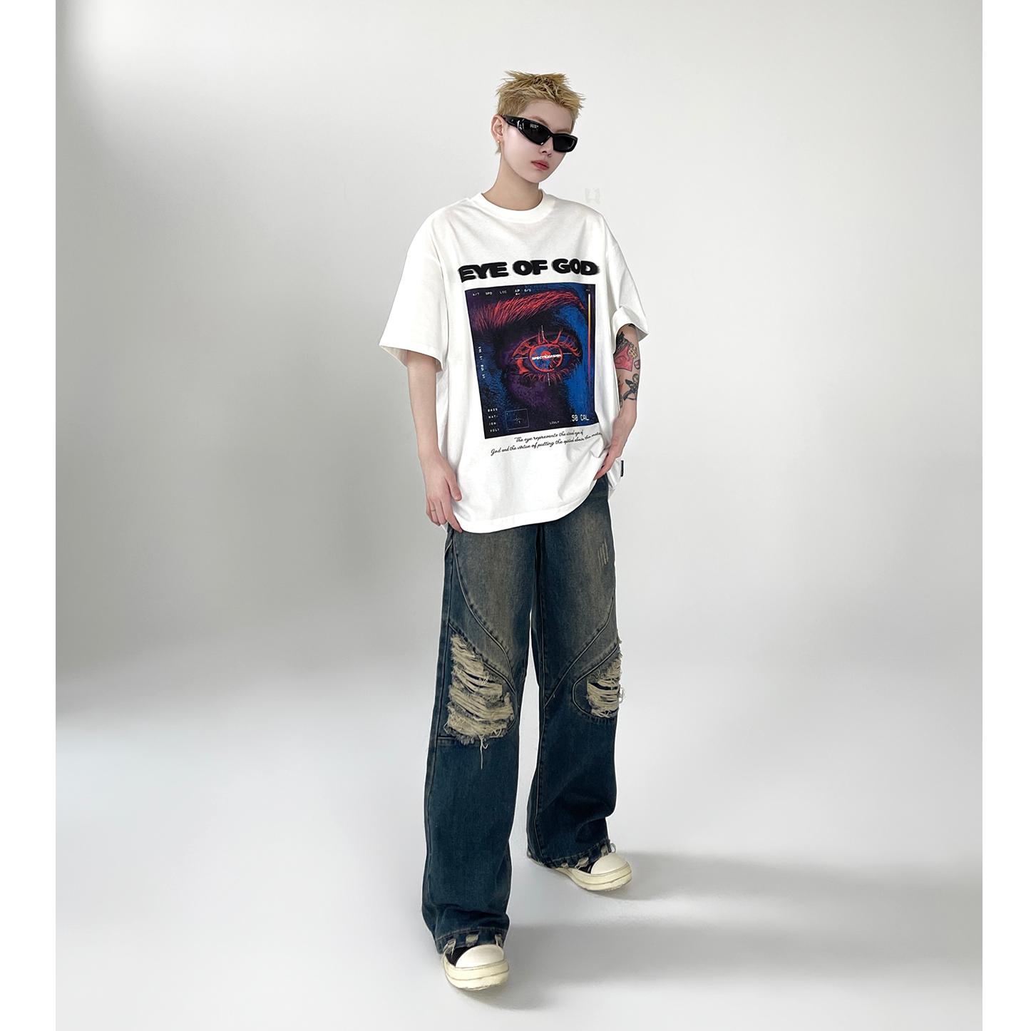 EYE OF GOD Vintage Wash Print T-Shirt EAT014