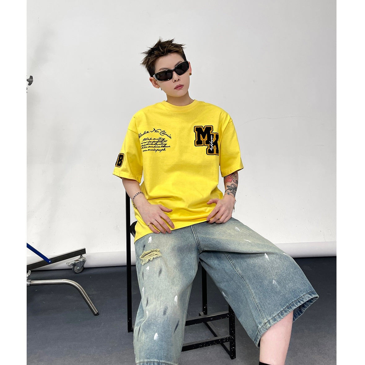 Letter Towel Embroidered T-Shirt EAT124