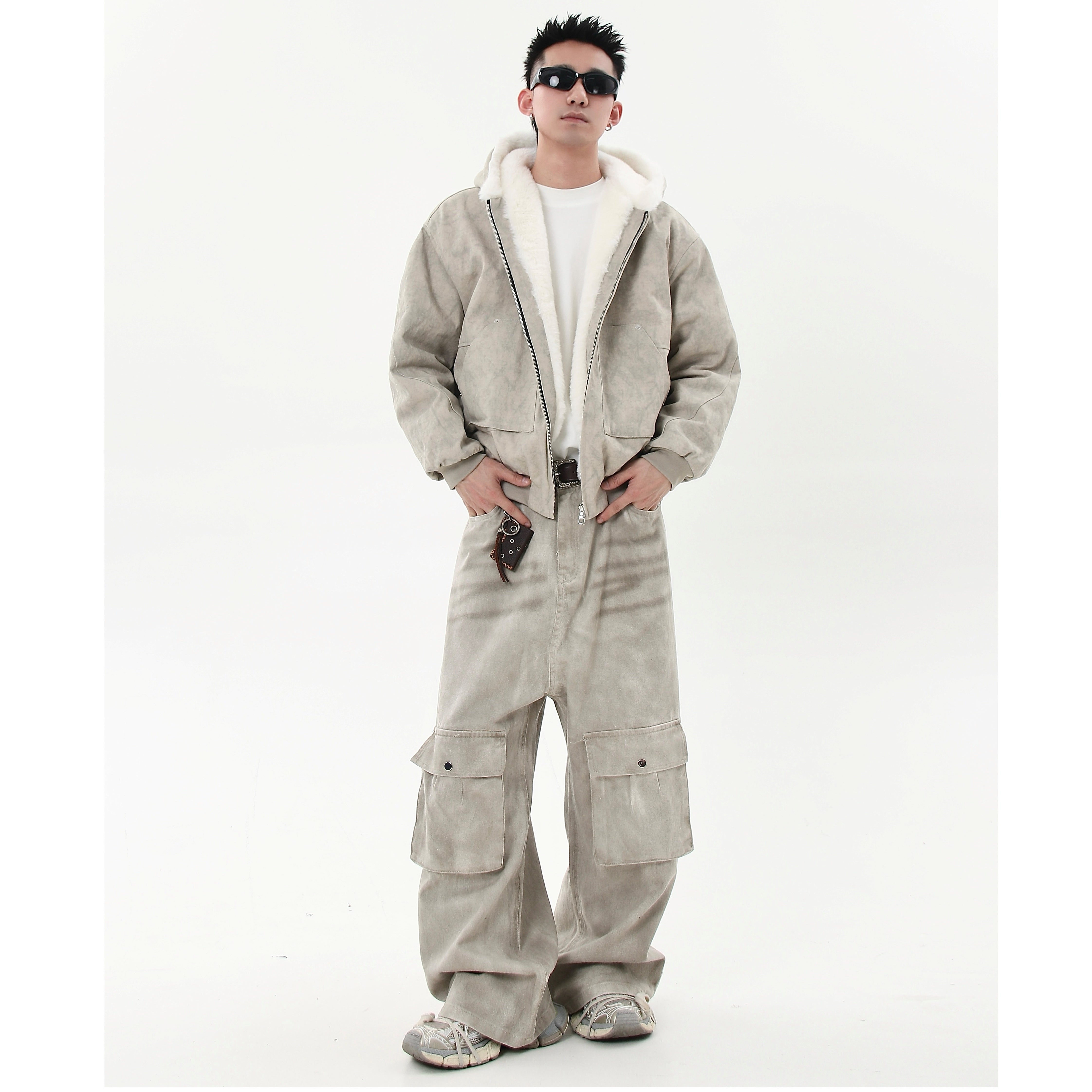 Distressed Rubbing Bearded Cargo Pants MB7242