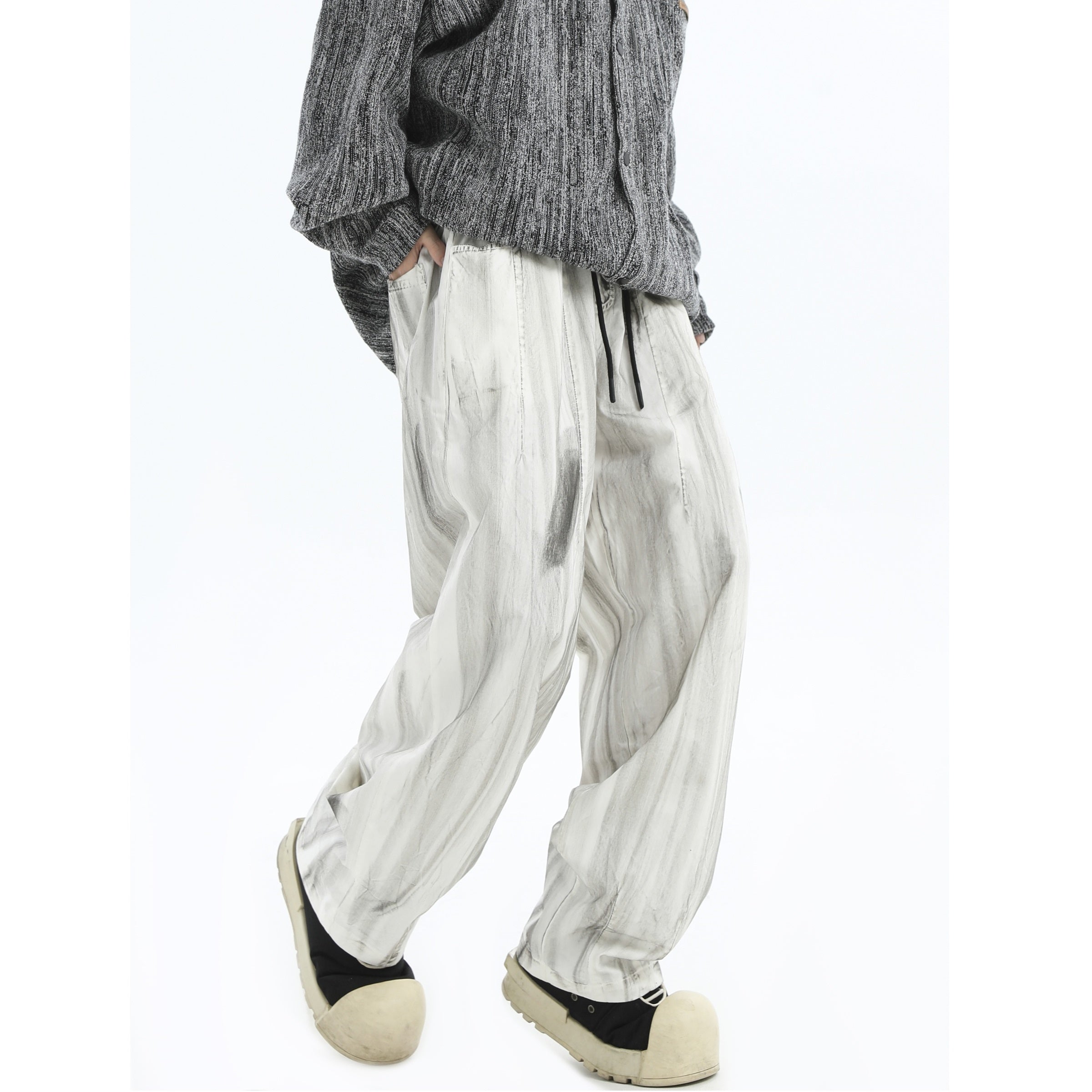 Graffiti Painted Distressed Washed Loose Pants IN7044