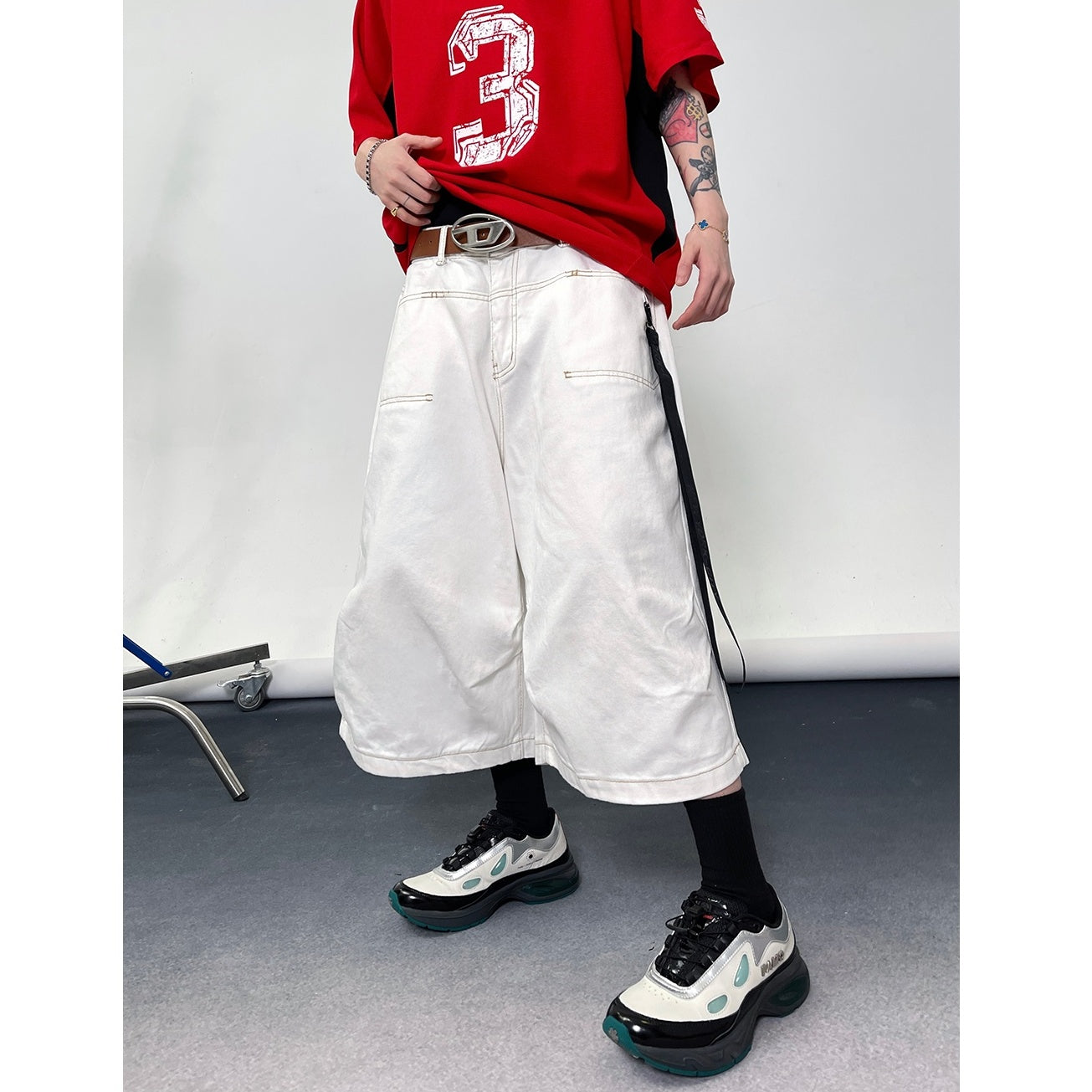Washed Wide-leg Work Cropped Pants EAT118