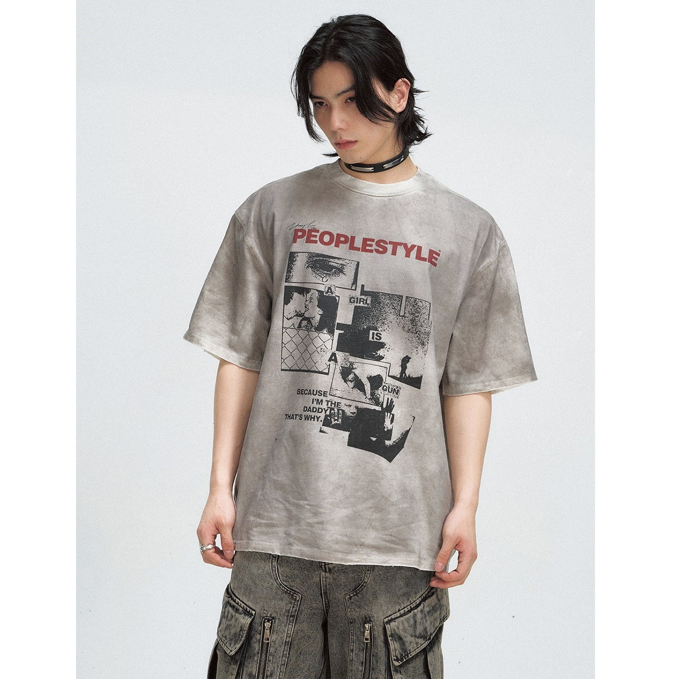 Vintage Stained Distressed Printed T-shirt MB7067