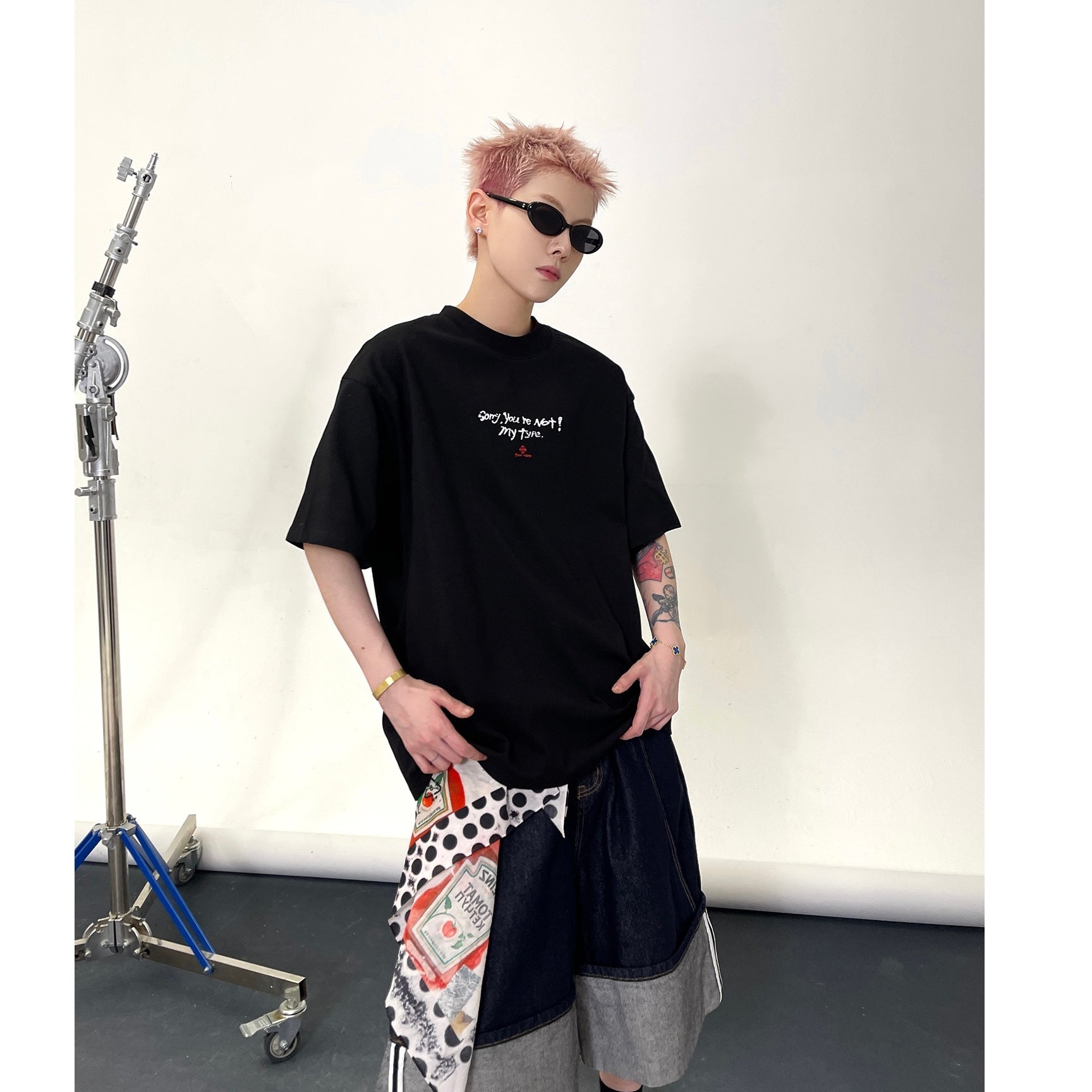 Small Letter Slogan Print T-shirt EAT148