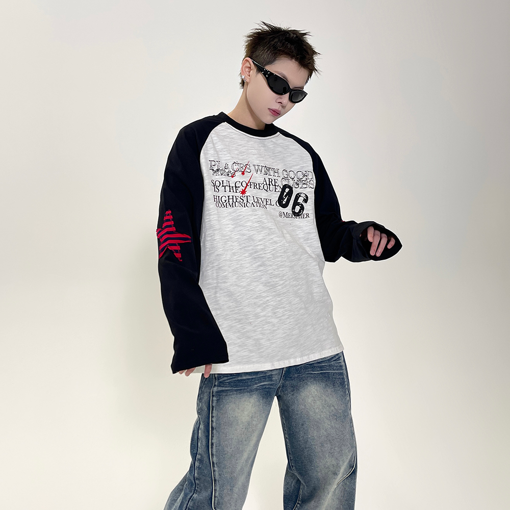 Printed Raglan Long Sleeve T-Shirt EAT075