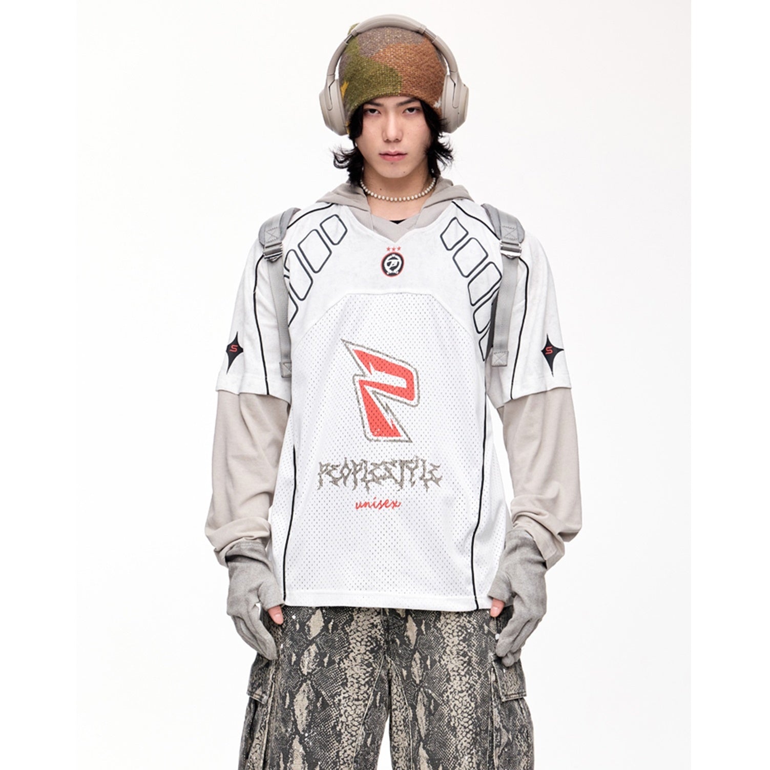 Fake Two-piece Long-sleeved Hooded T-shirt MB7320