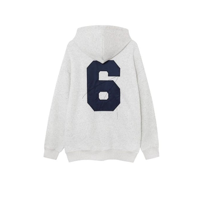 Alphabet Embroidered Sweat Pullover Hoodie MB7220