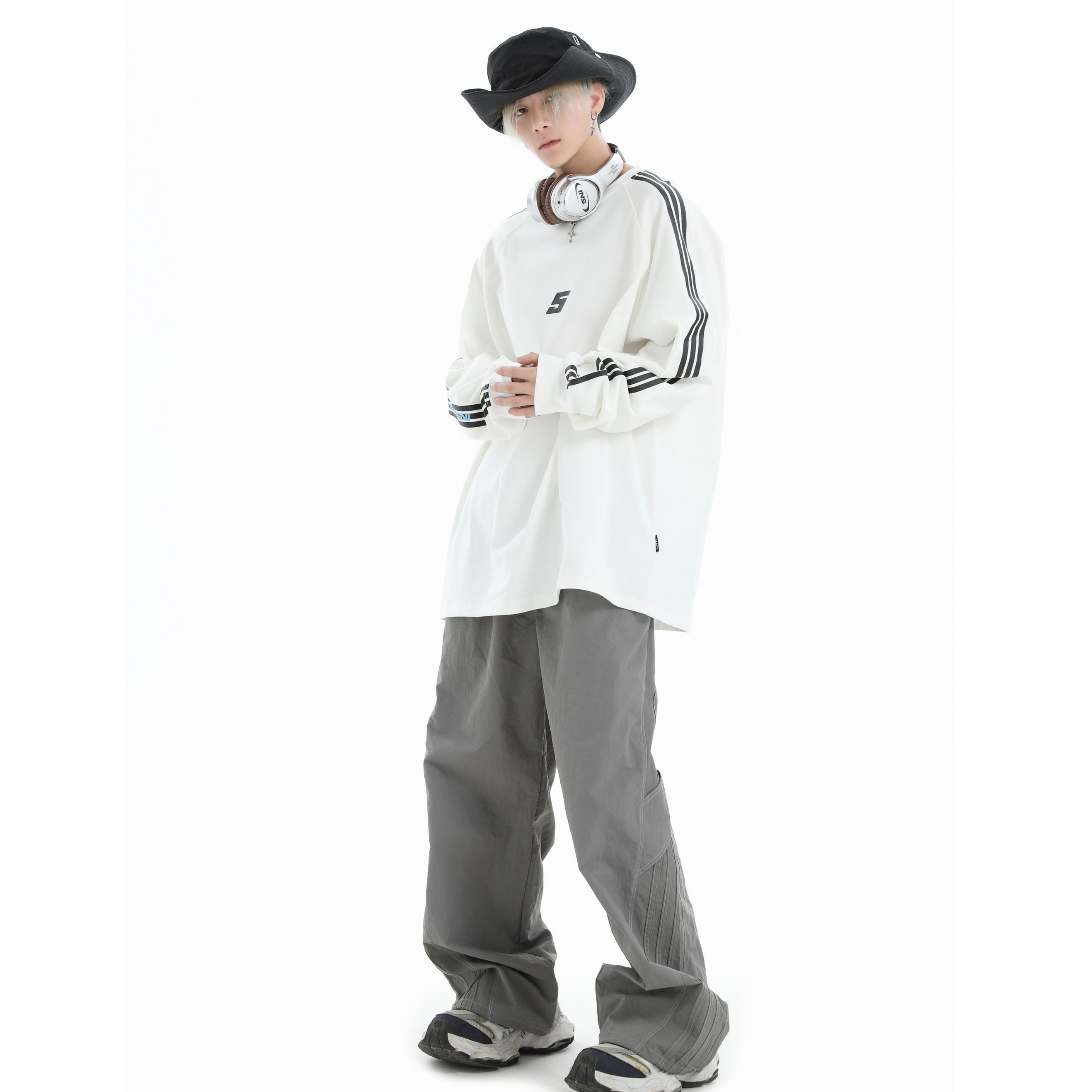 Stitched Striped Casual Paratrooper Pants IN7037