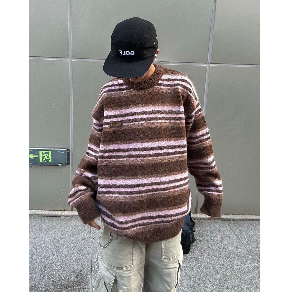 Retro Border Crew Neck Sweater MB7129