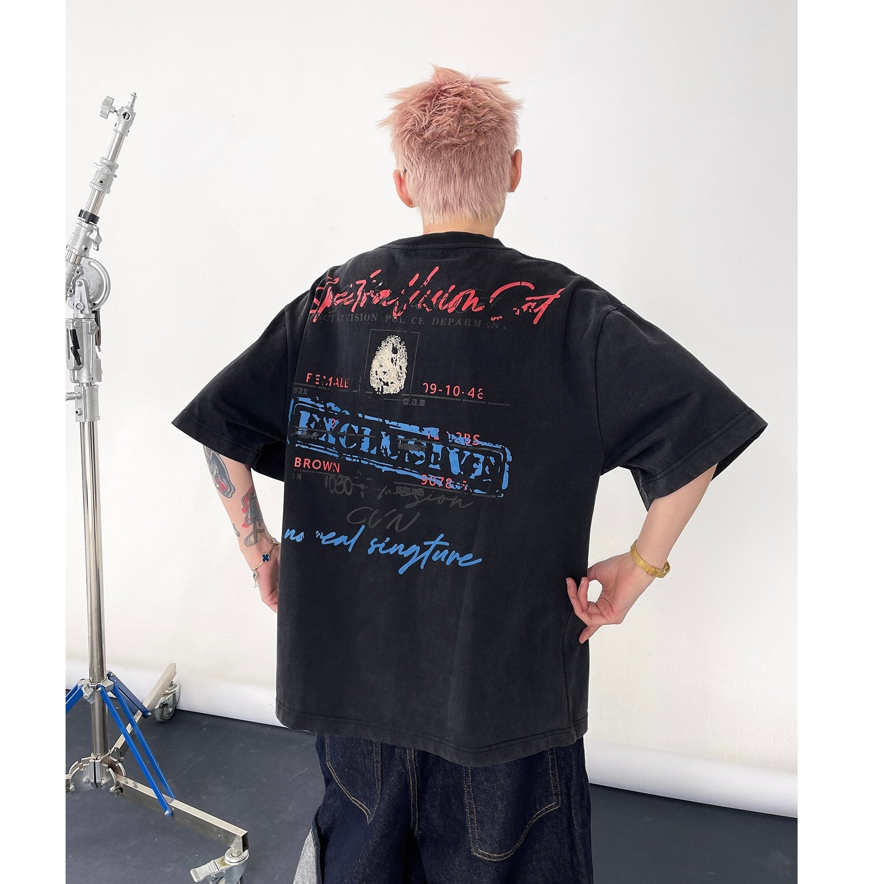 Vintage Stamp Print T-shirt EAT127