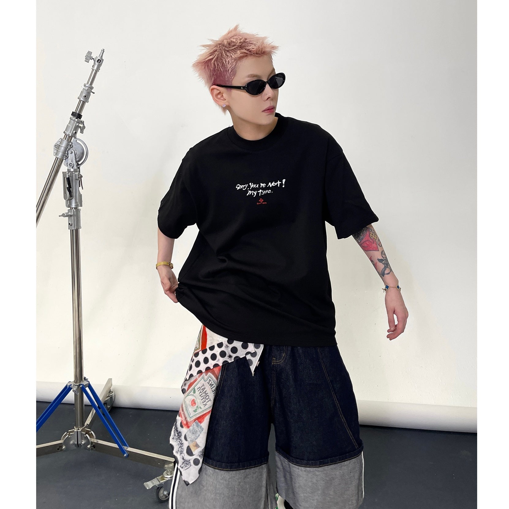 Small Letter Slogan Print T-shirt EAT148