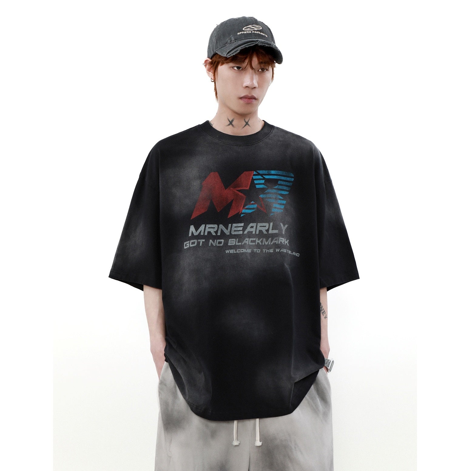 Retro Tie-dye Short-sleeved Logo T-shirt MR011