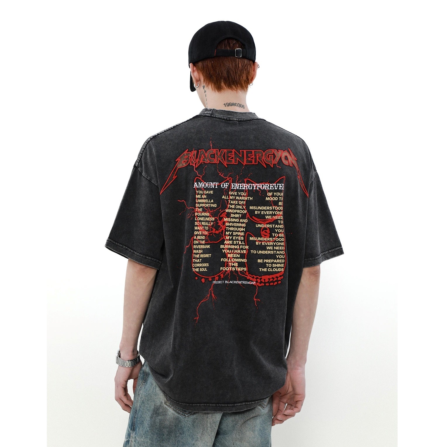 Cat Rock Distressed T-shirt MR005