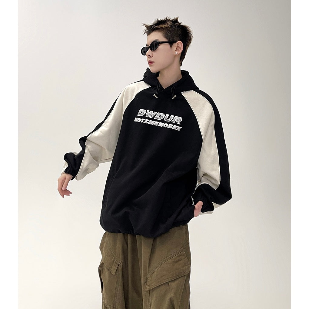 Cut-panel Contrasting Hooded Sweat MB7085