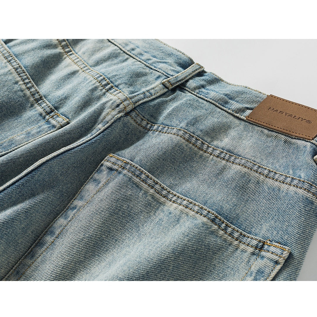 Wash Distressed Ripped Loose Jeans NA7008