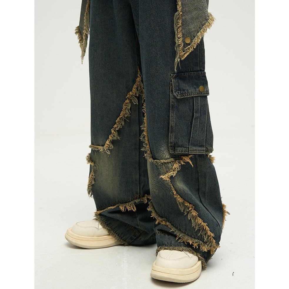 Raw Edge Star Design Street Work Jeans MB7019