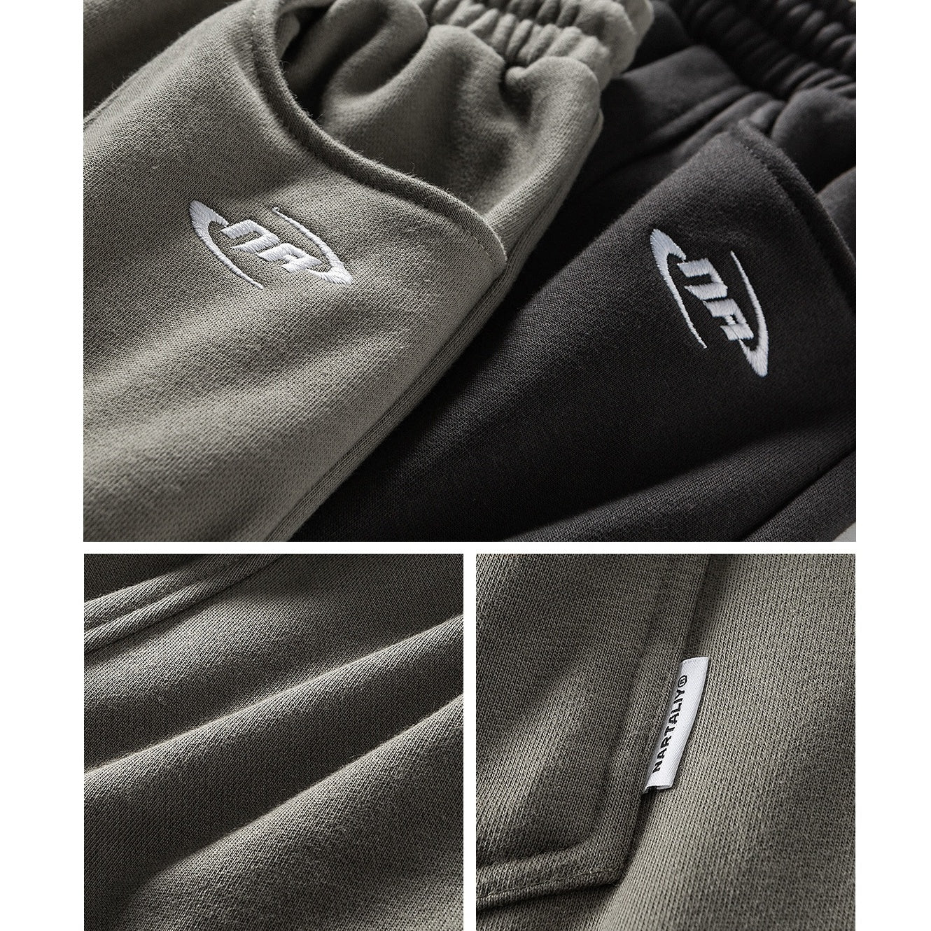 Embroidery Split Loose Straight Sweatpants NA7011