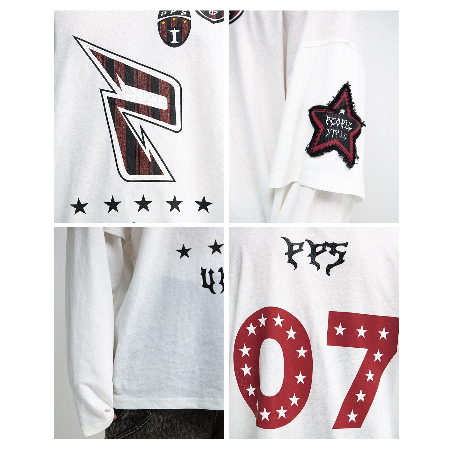 Racing Embroidery Fake Two Long Sleeve T-Shirts MB7319