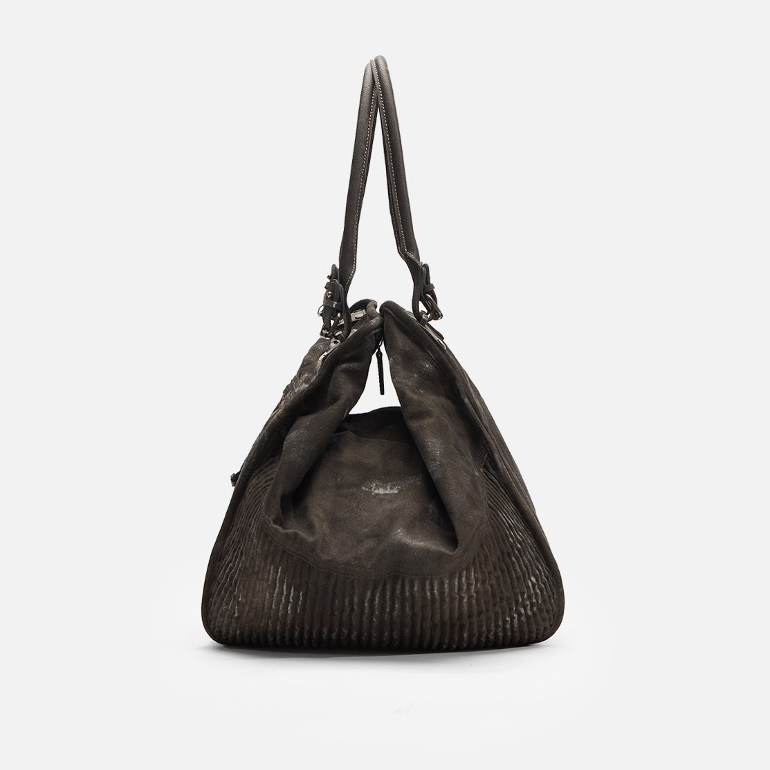 Dirty-dyed Pleated Shoulder Bag MB7071