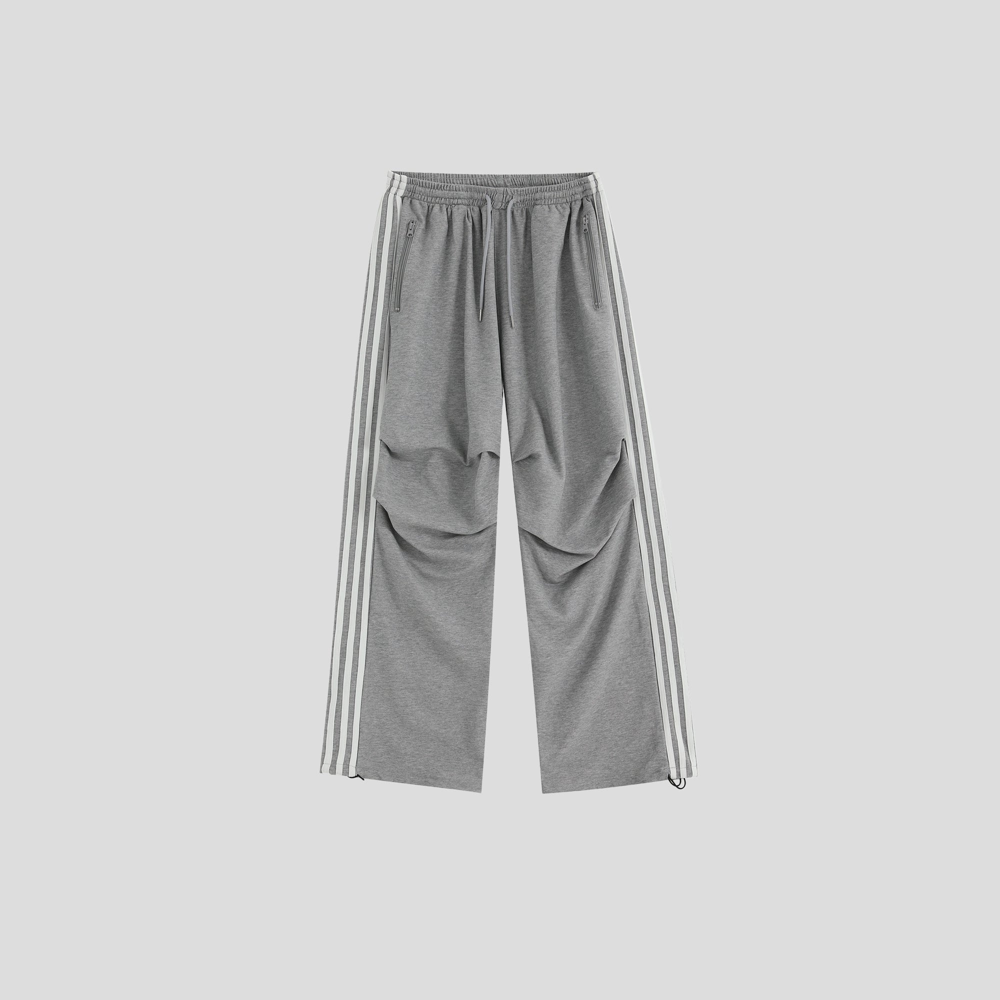 Pleated Three-Bar Loose Track Pants IN7002