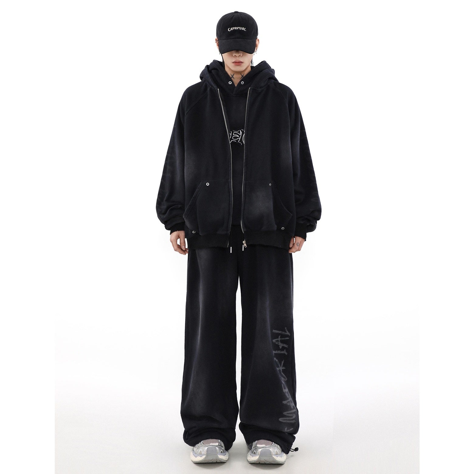上下別売り】Vintage Mud Dyed Distressed ZIP-Up Hooded Sweat
