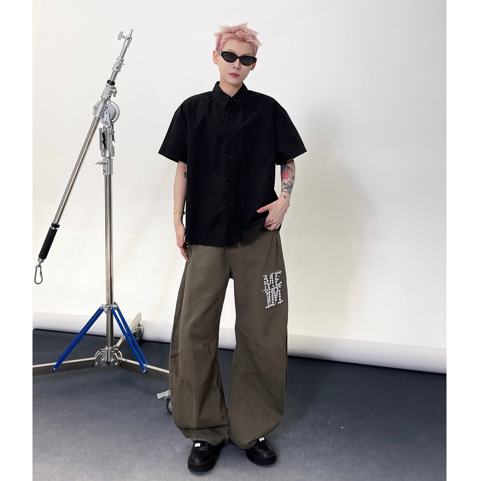 Solid Color Short Sleeve Shirt EAT135