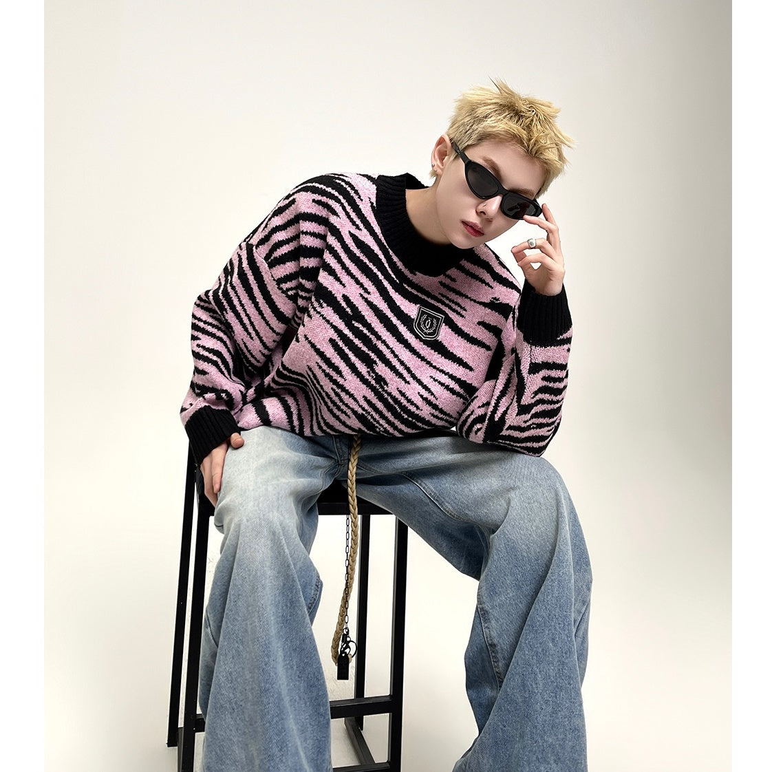 Zebra Print Lazy Sweater EAT041