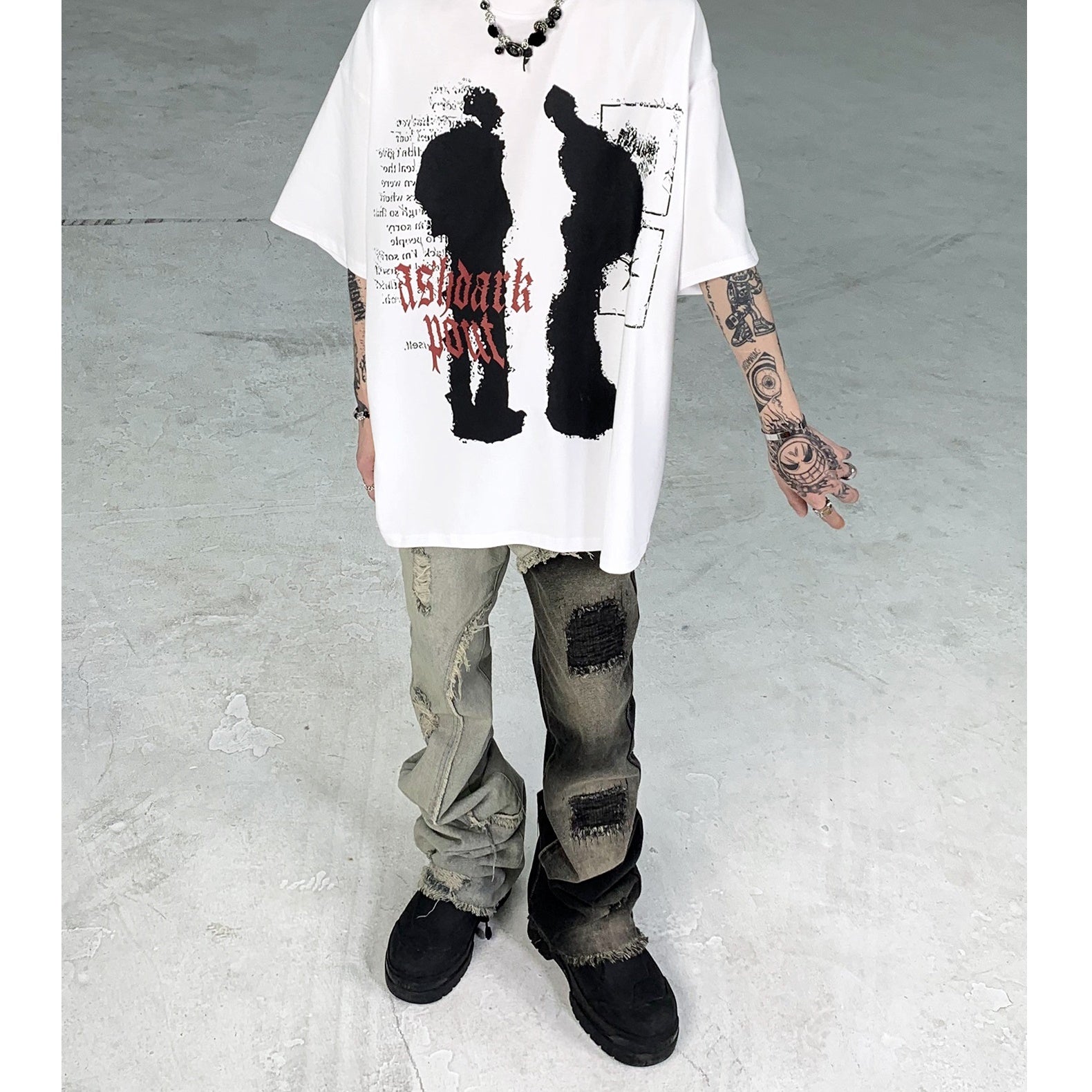 Portrait Shadow Printed T-Shirt MB7007