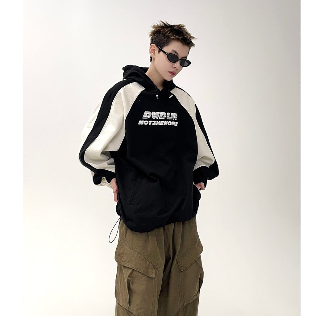 Cut-panel Contrasting Hooded Sweat MB7085