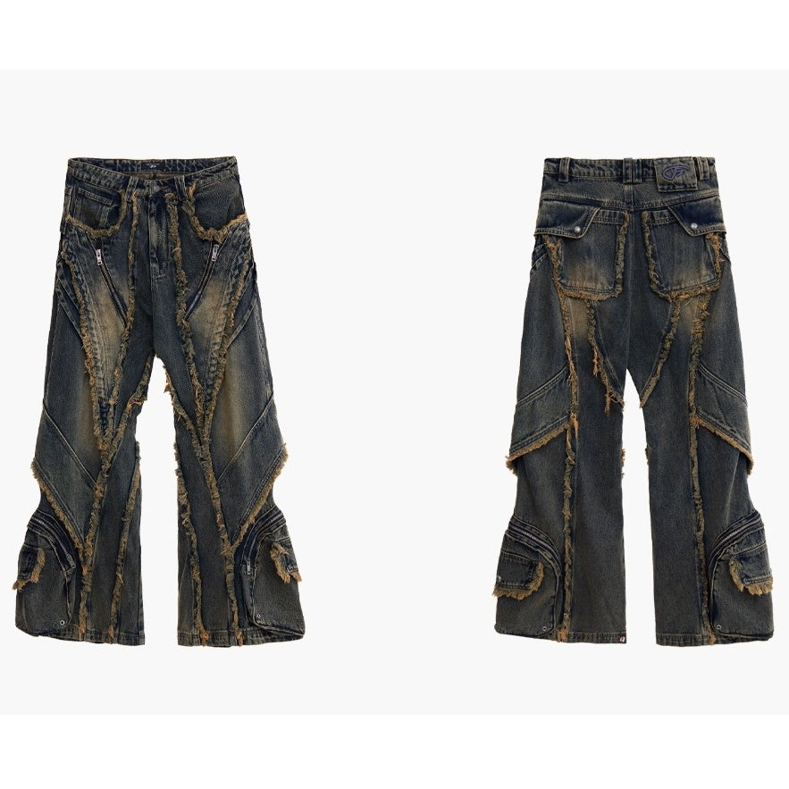 Heavy Industries Destruction Raw Edge Panelled Jeans MB7065