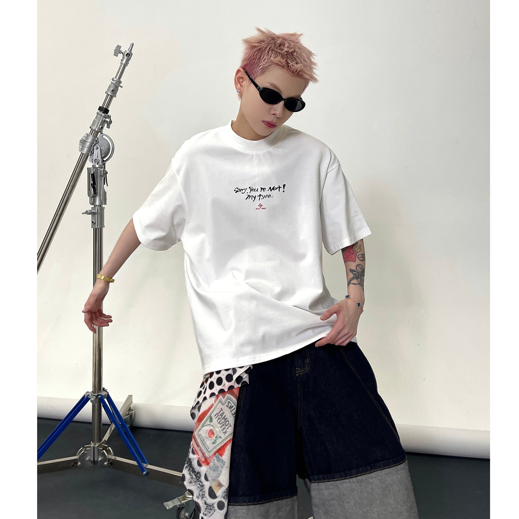 Small Letter Slogan Print T-shirt EAT148