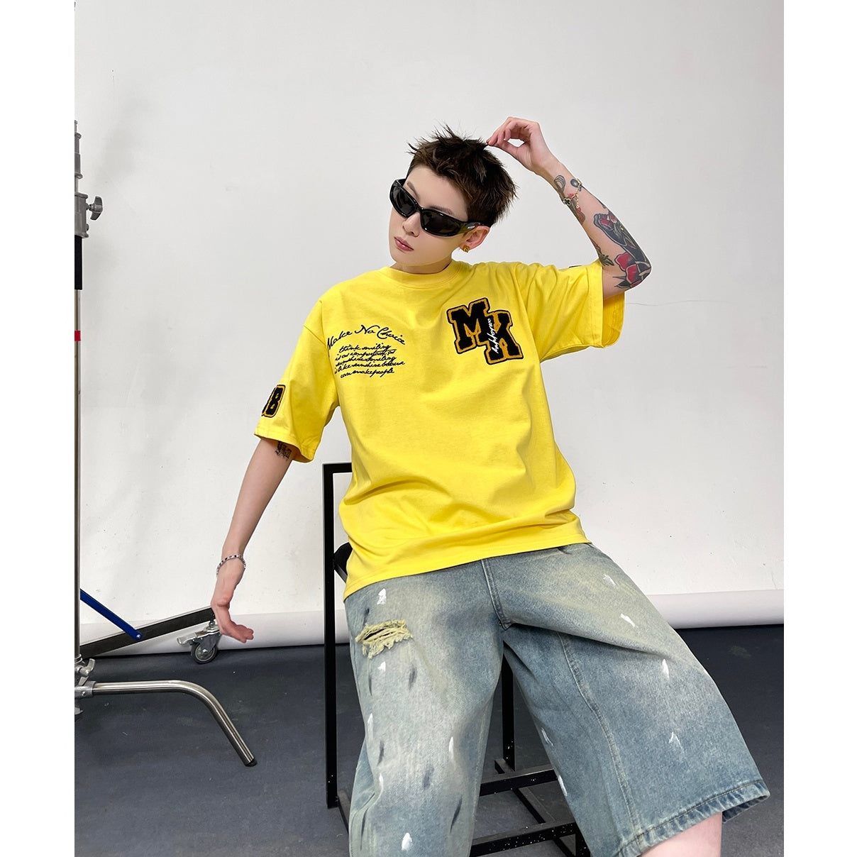 Letter Towel Embroidered T-Shirt EAT124