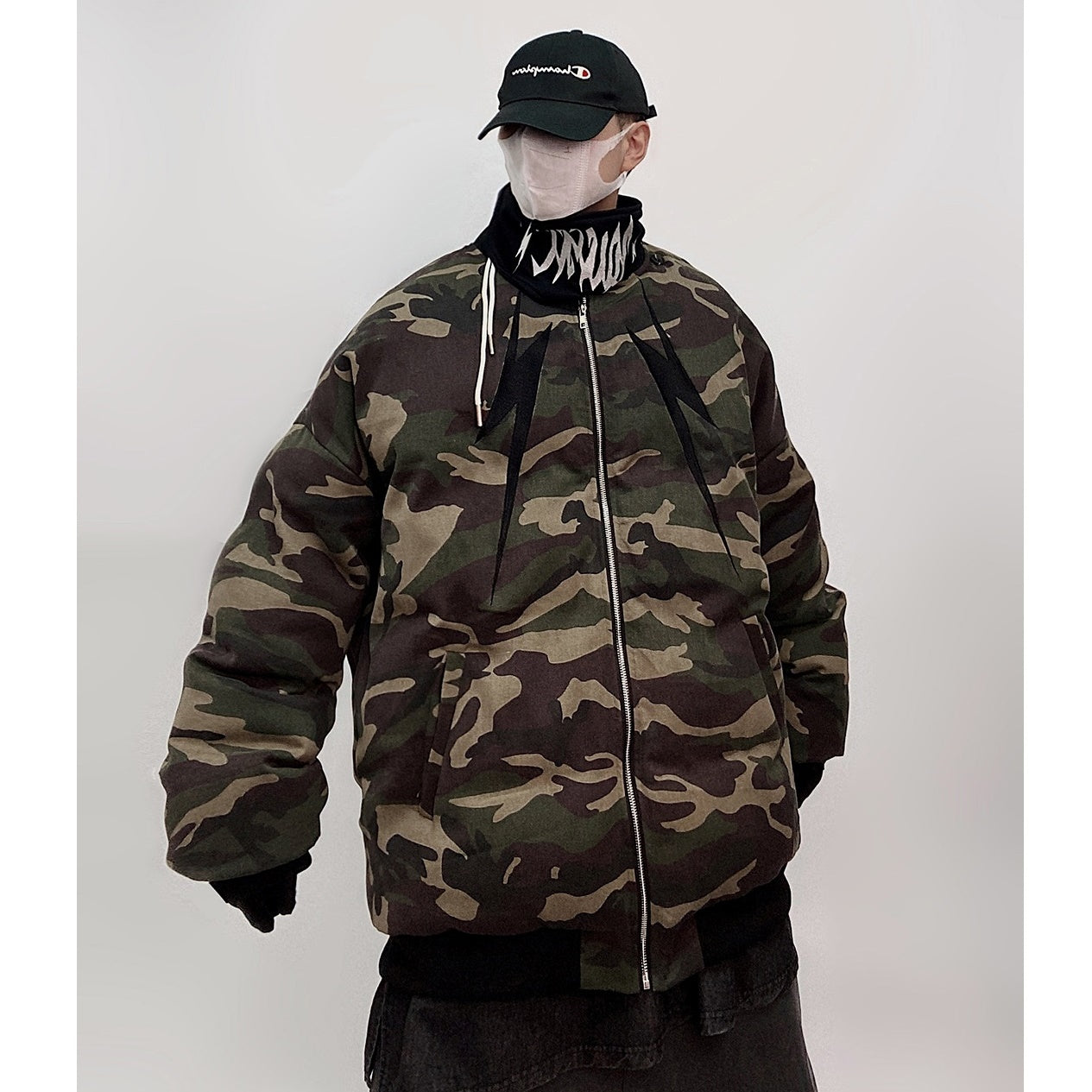 Camouflage Loose Baseball Padded Jacket UU7016