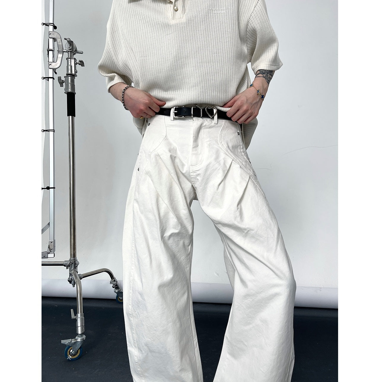 Pleated Scimitar Design Pants EAT120