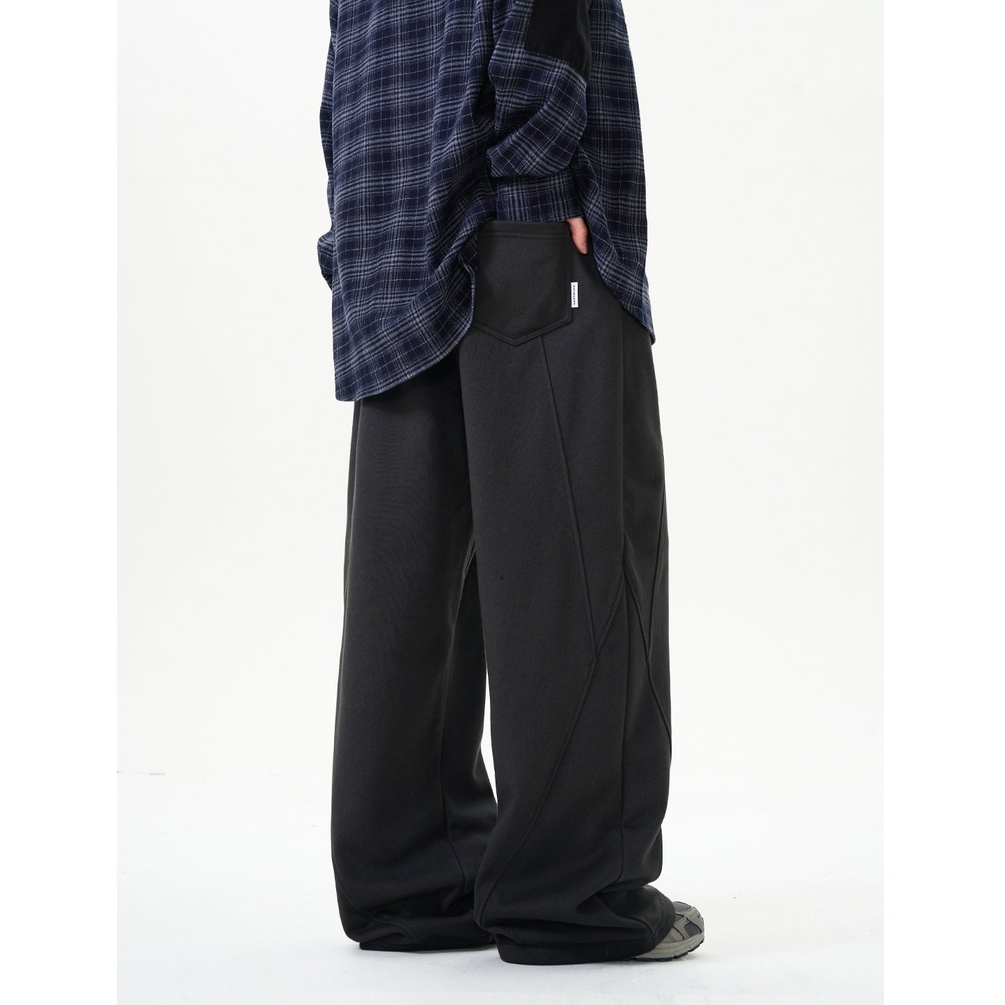 Embroidery Split Loose Straight Sweatpants NA7011