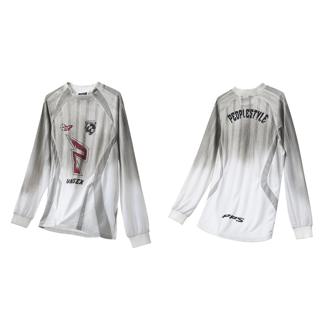 Stained Blokecore Style Long Sleeve Racing T-shirt MB7323