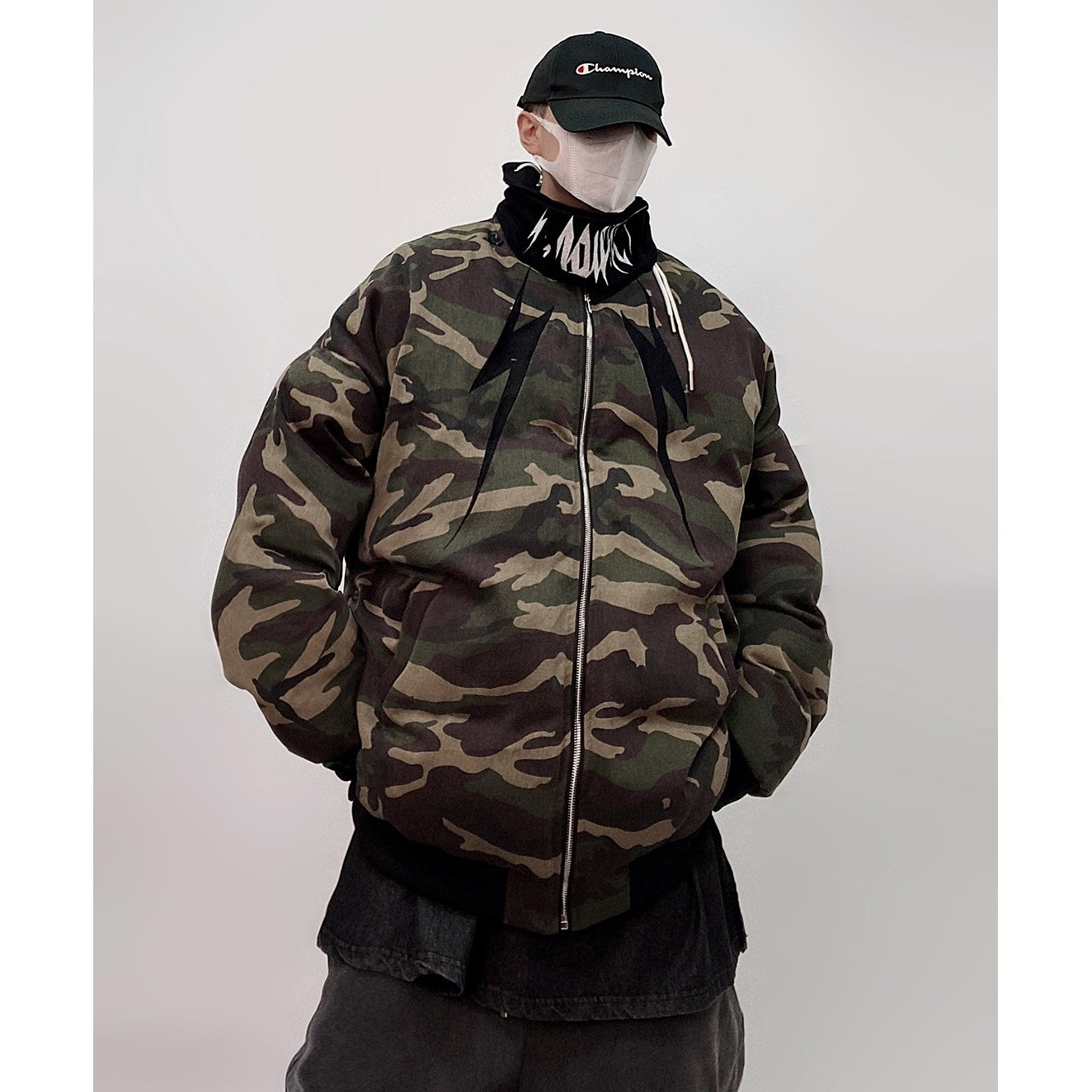 Camouflage Loose Baseball Padded Jacket UU7016