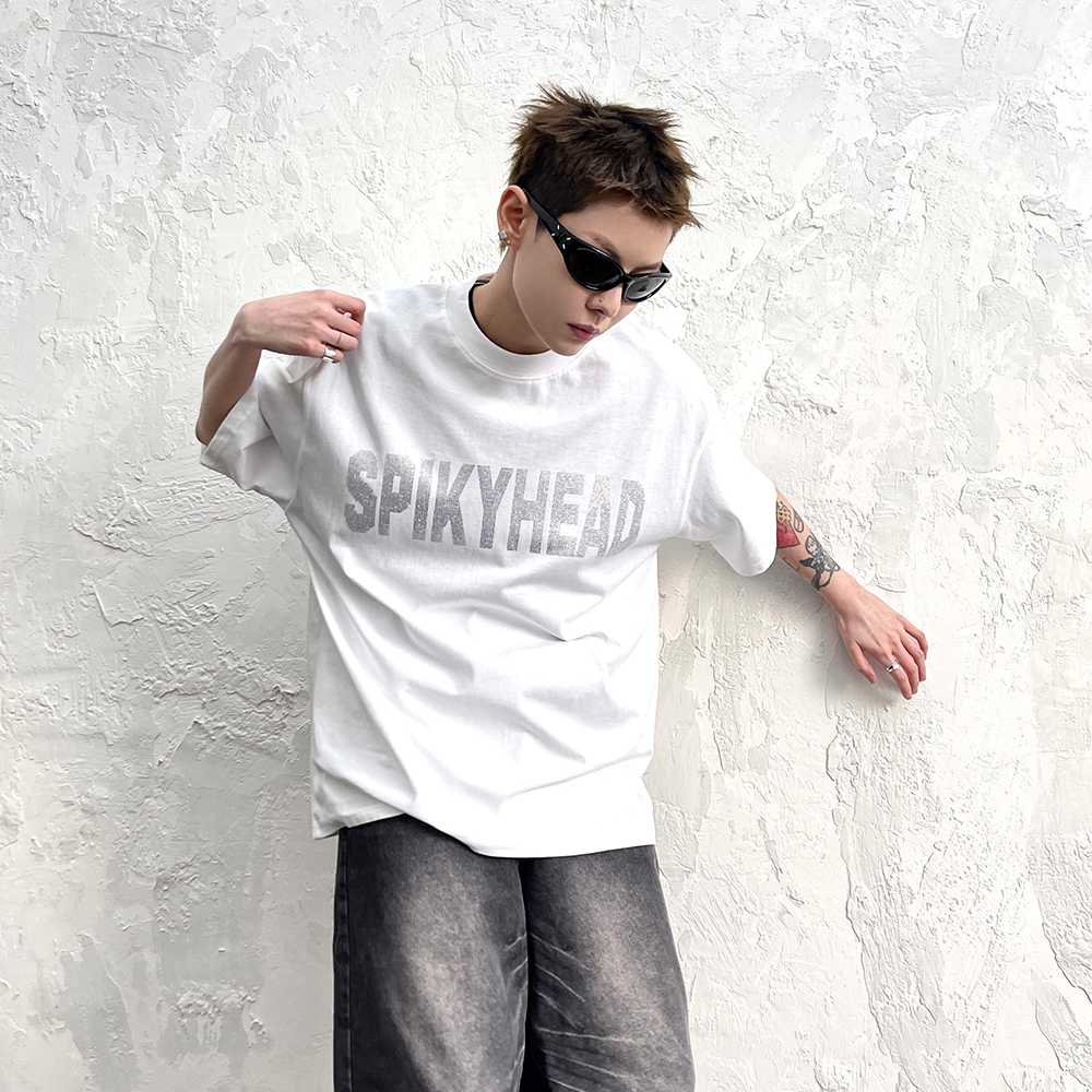 RhineStone Letter Print T-Shirt EAT106