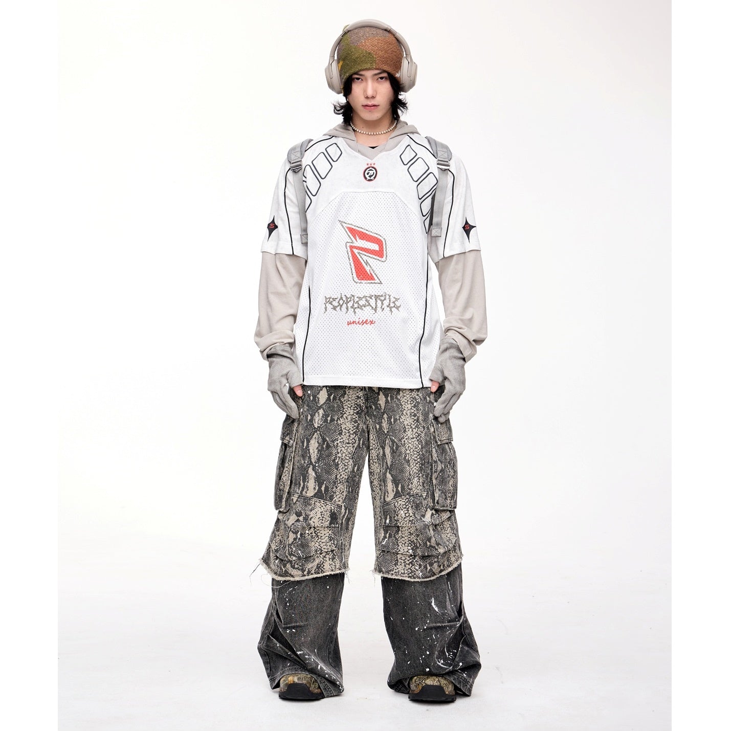 Fake Two-piece Long-sleeved Hooded T-shirt MB7320