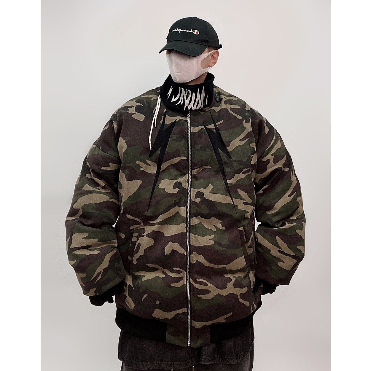 Camouflage Loose Baseball Padded Jacket UU7016