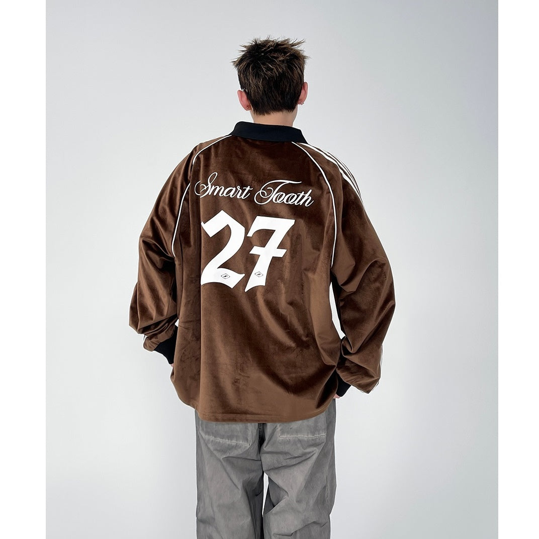 Embroidered Cursive Letter Velvet Sweat MB7093