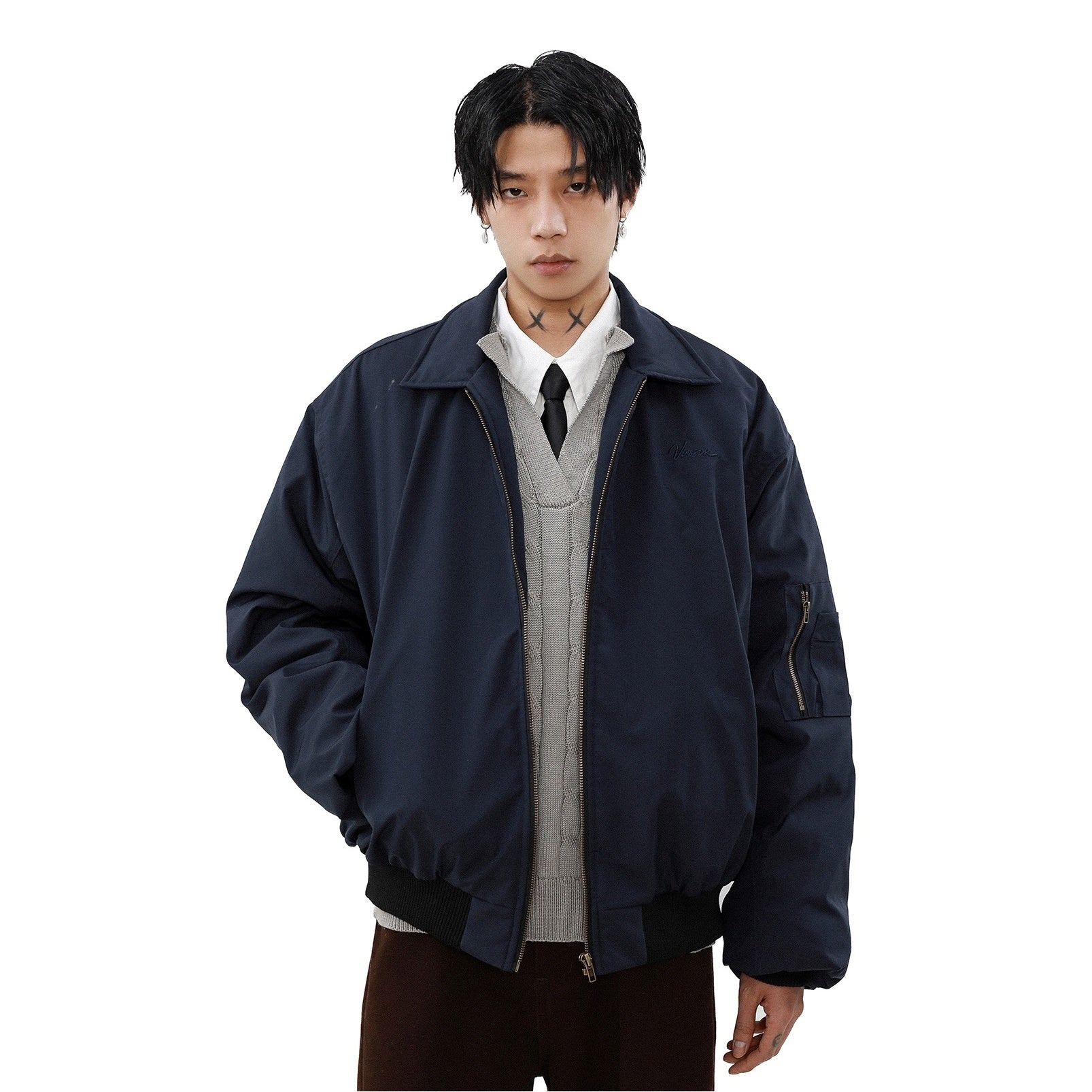 Lapel Design Bomber Jacket MB7303