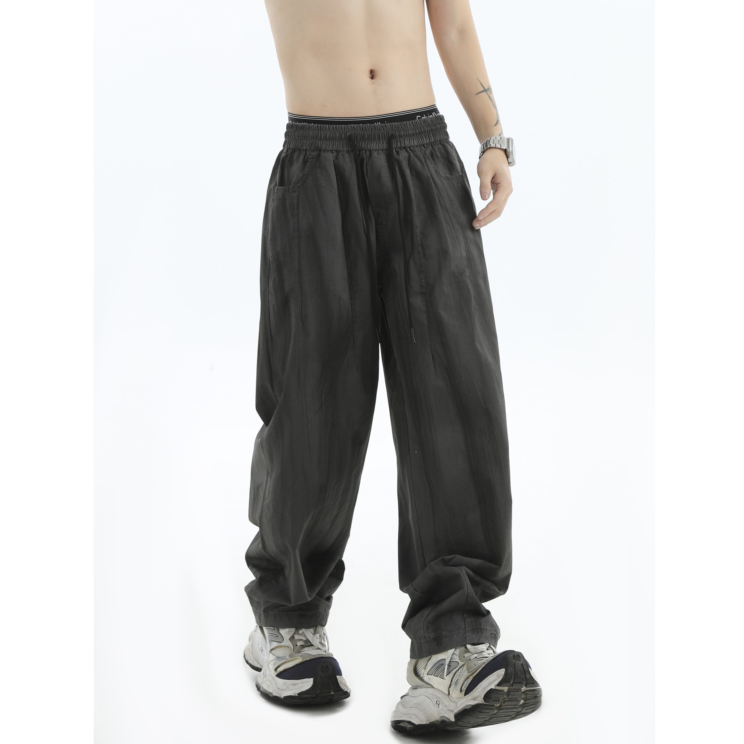 Graffiti Painted Distressed Washed Loose Pants IN7044