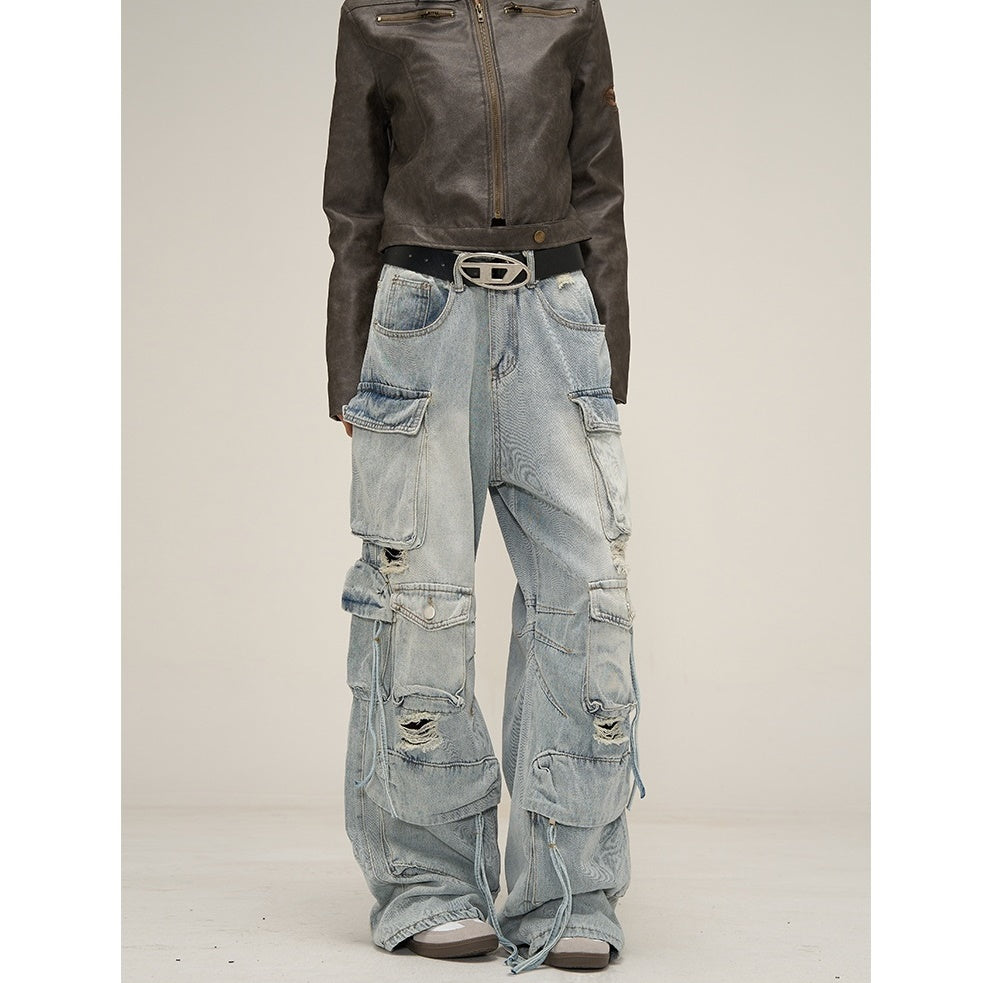 Heavy Industry Ripped Cargo Jeans MB7020