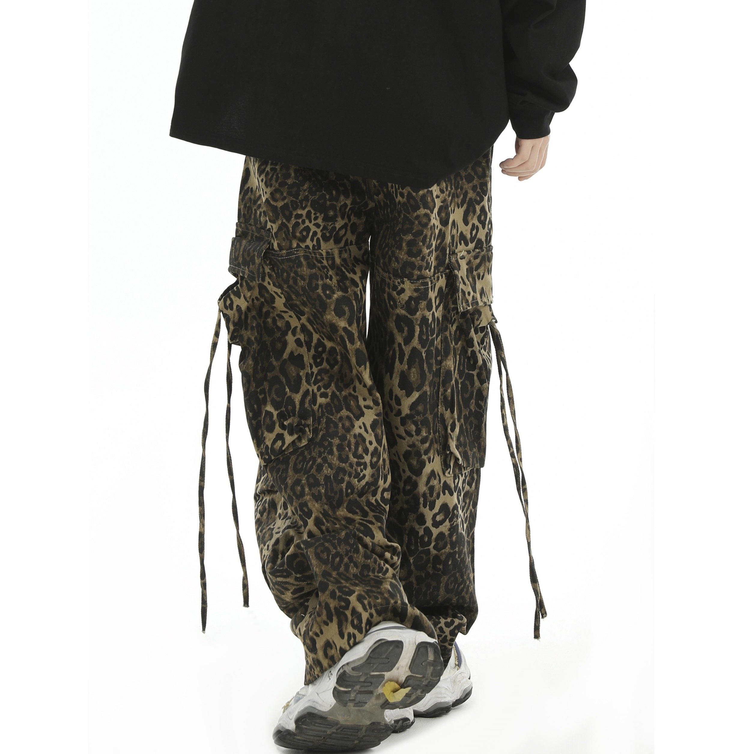 Leopard Print Large Pocket Cargo Pants IN7038