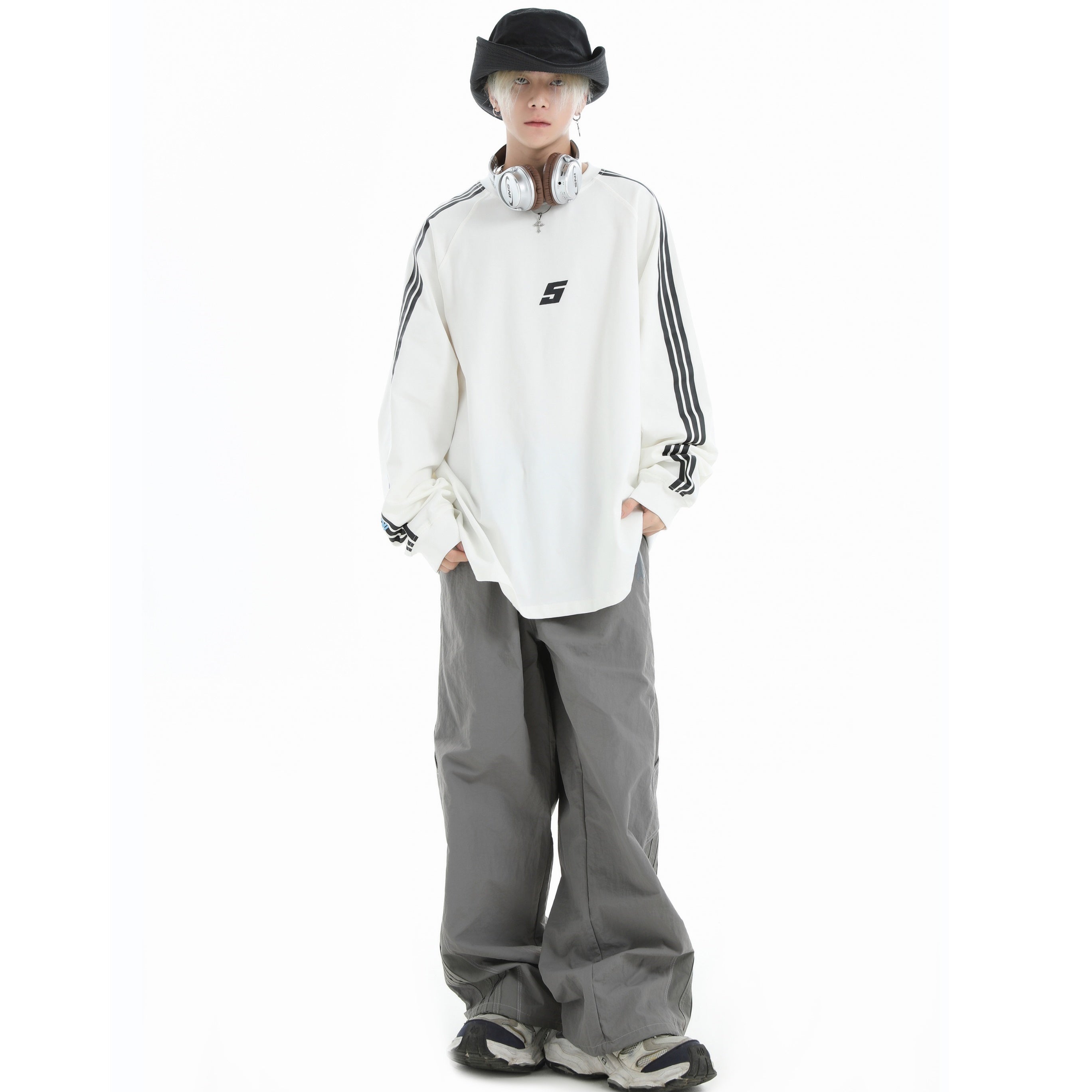 Stitched Striped Casual Paratrooper Pants IN7037