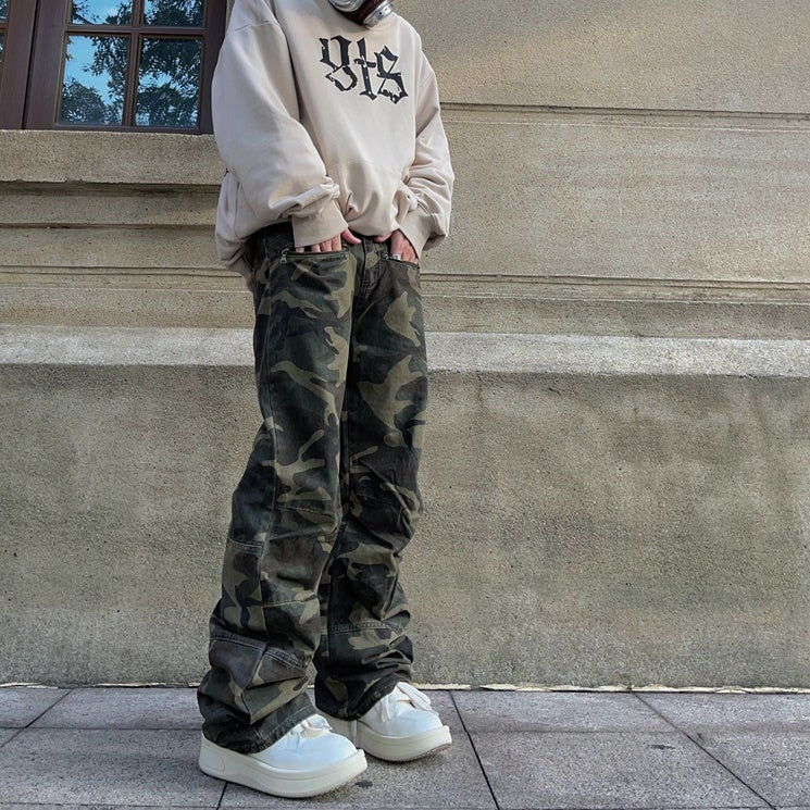 Street Loose Straight Camouflage Pants FT8004