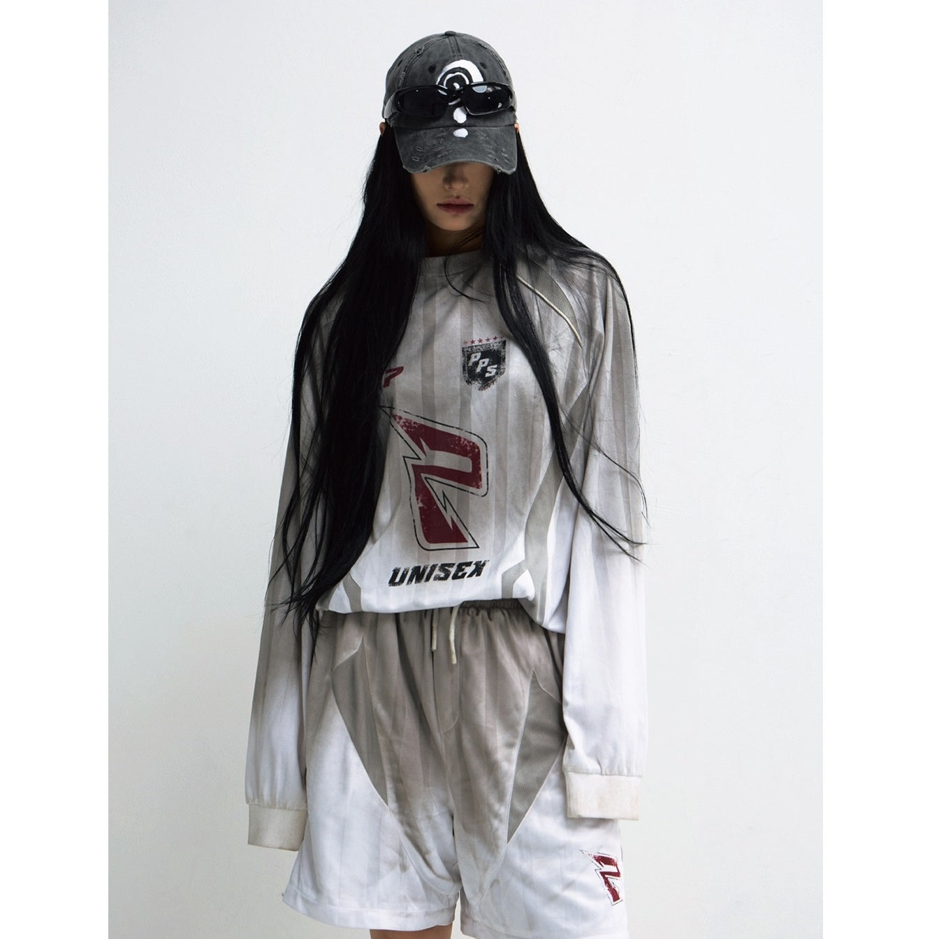 Stained Blokecore Style Long Sleeve Racing T-shirt MB7323