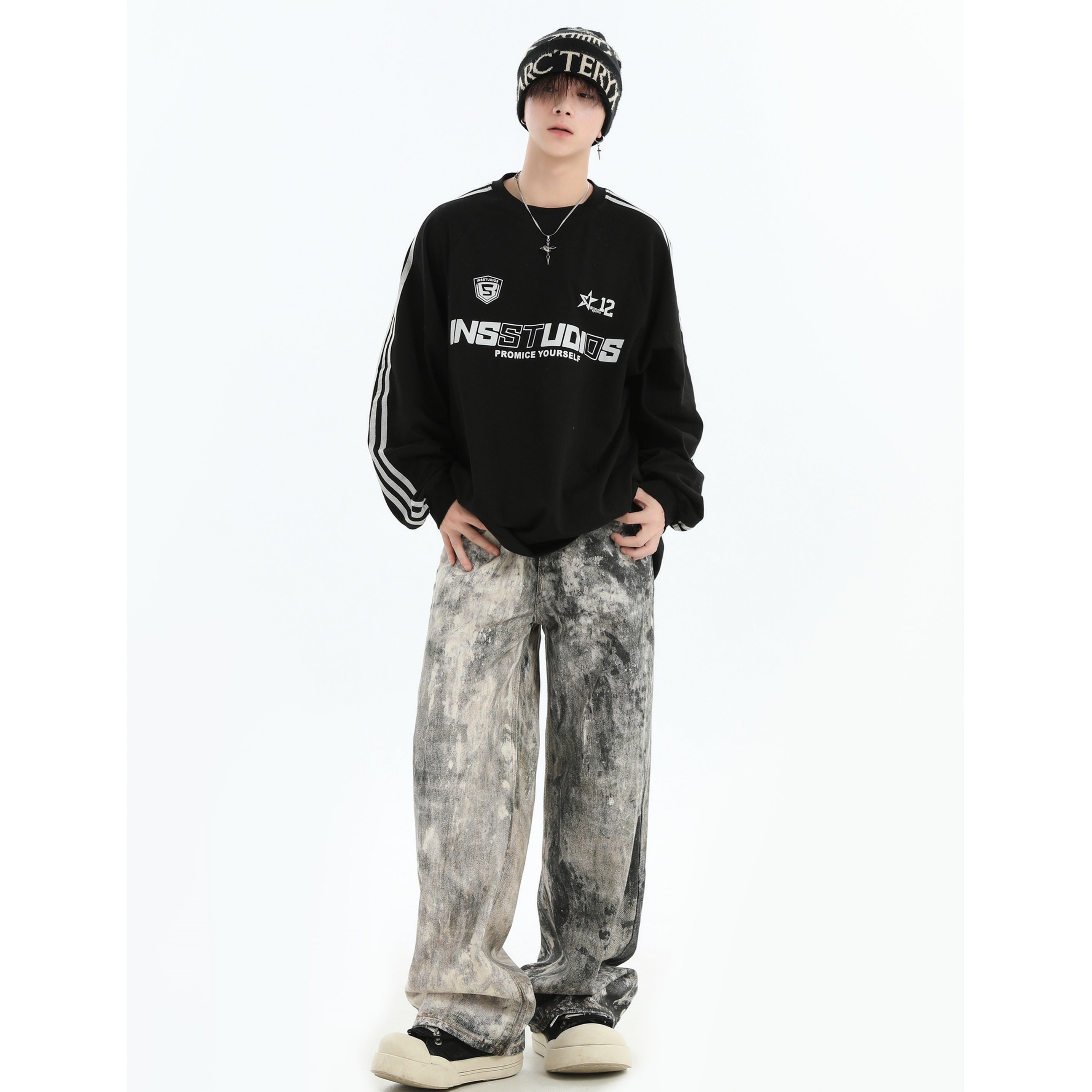 Irregular Tie-Dye Splashed Jeans MB7120