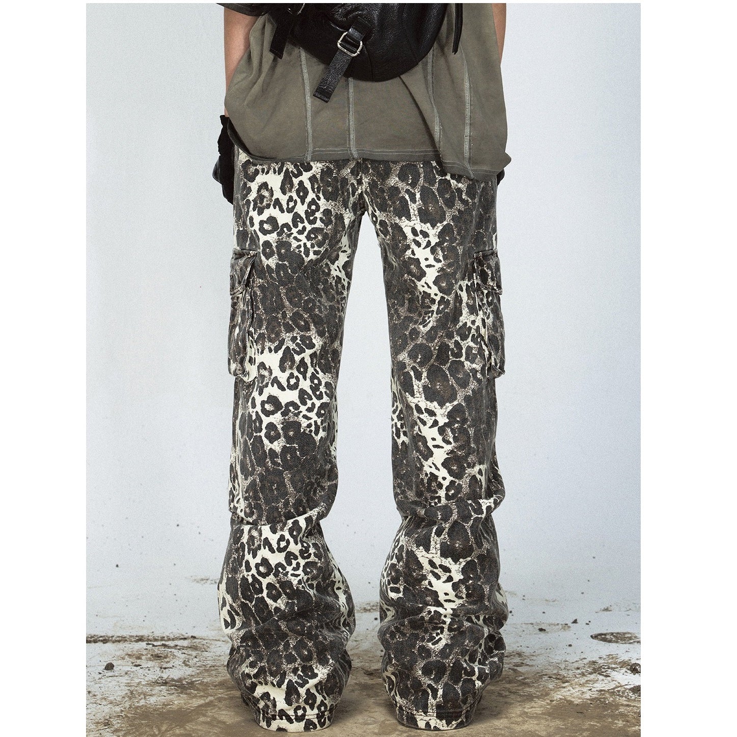 Leopard Print Loose Straight-leg Cargo Pants MB7062